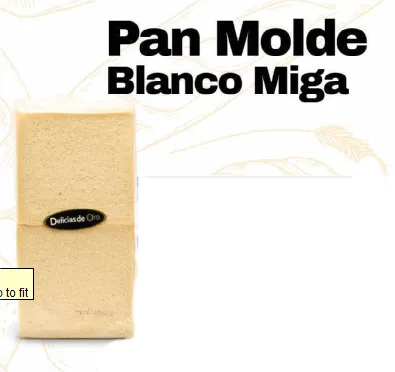 PAN MOLDE BLANCO MIGA (delicias de Oro)