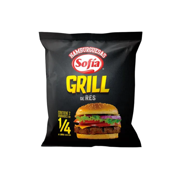 Hamburguesa Grill De Res Sofia 1/4 De Libra Sachet 2 Unidades