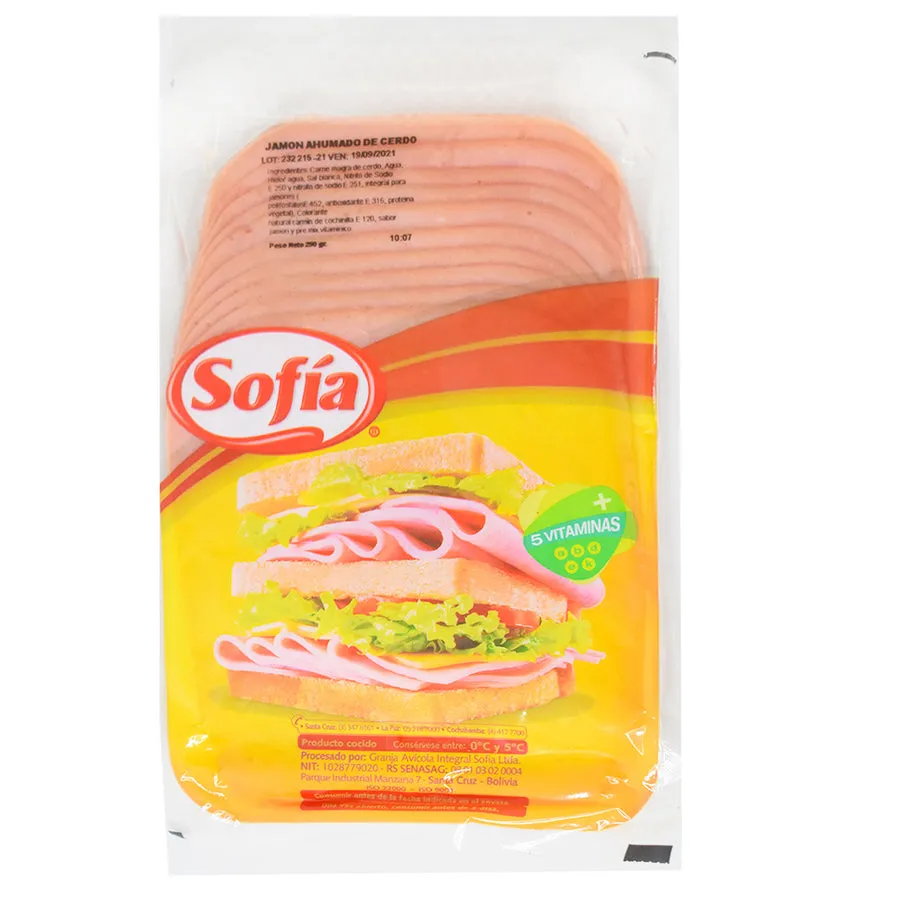 Jamón ahumado de cerdo al vacío 250g sofia