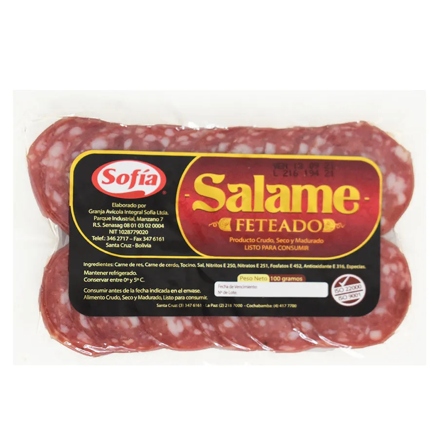 [523305] SOFIA Salame Feteado al vacío 100gr 