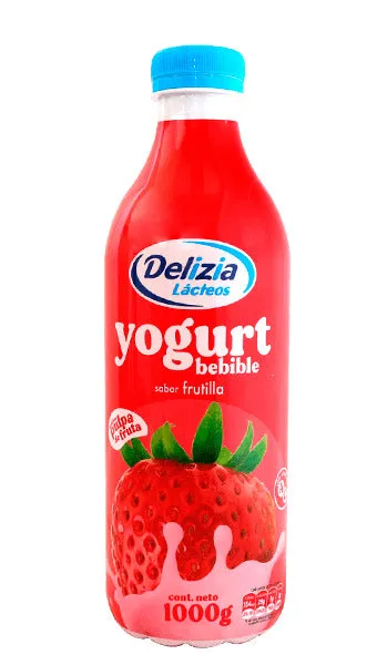 [2698] YOGURT BEBIBLE CON PULPA SABOR FRUTILLA DELIZIA 1000G