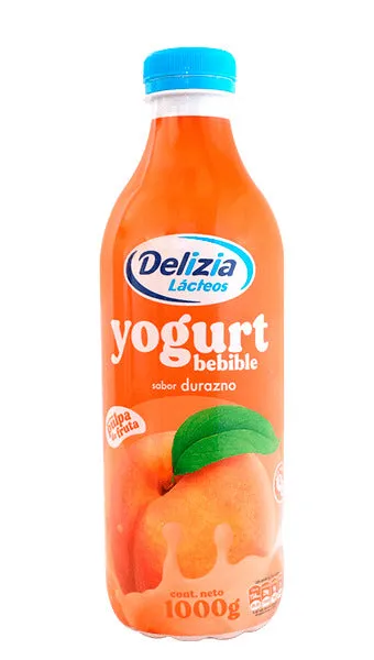 [2699] YOGURT BEBIBLE CON PULPA SABOR DURAZNO DELIZIA 1000G