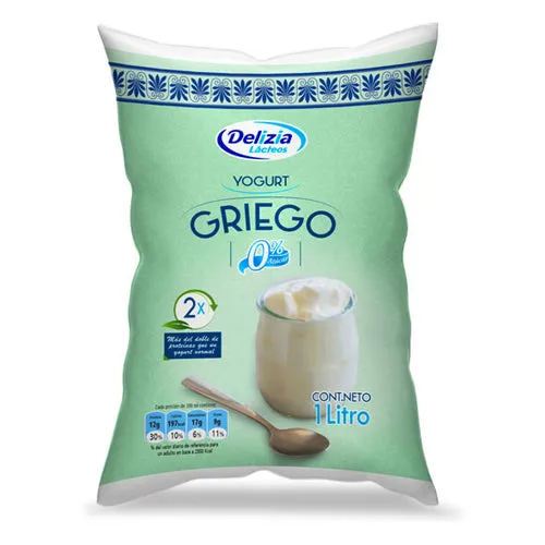 [2747] Delizia Yogurt Griego Bolsa Natural X 1 L