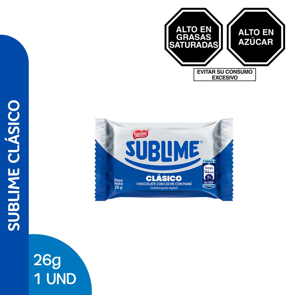 Chocolate Nestlé Sublime Con Maní Clásico X 26G