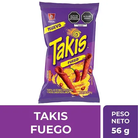 [TK0103] Takis Fuego Bolsa Sabor Aji Y Limon X 56G