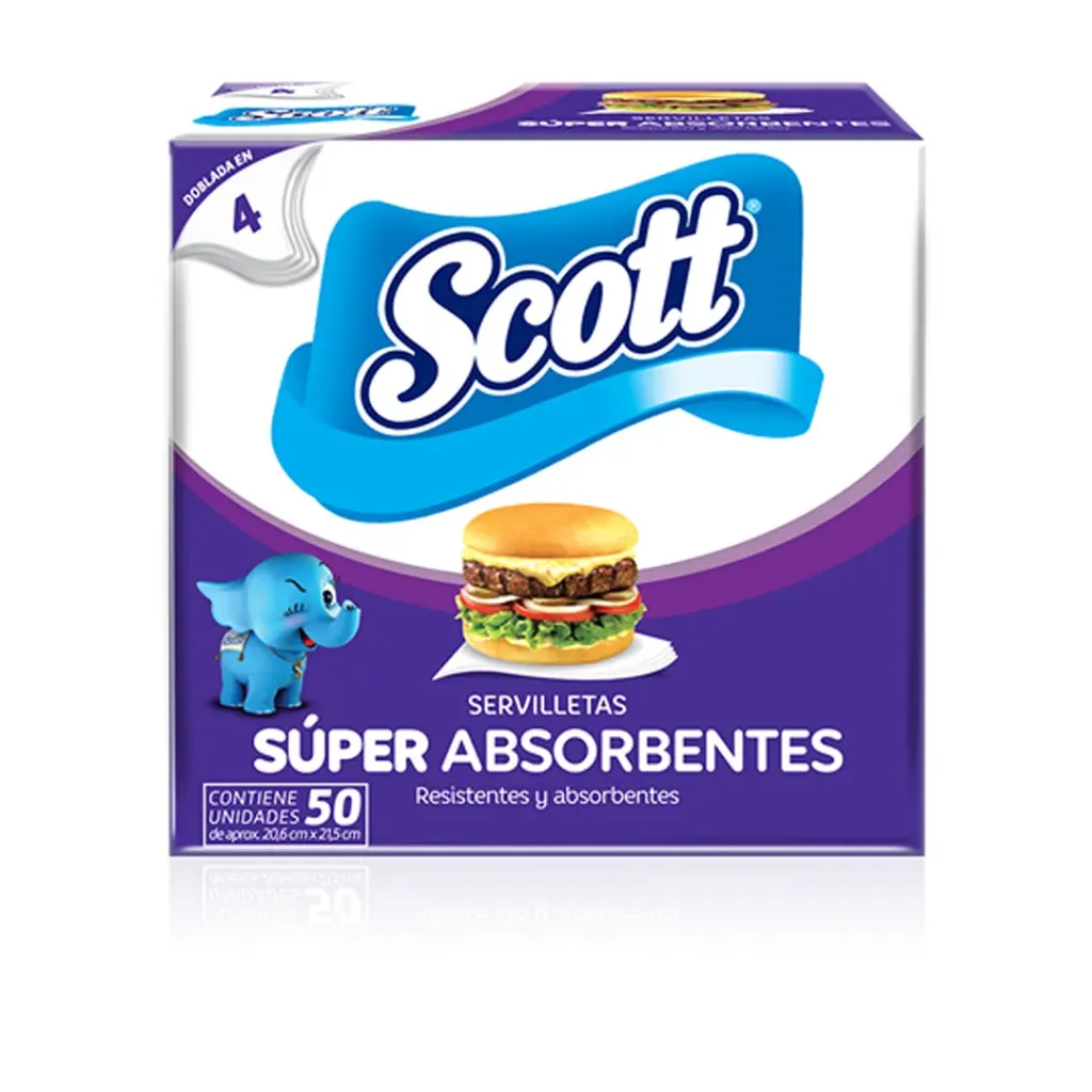 Servilletas Scott super absorbentes x50