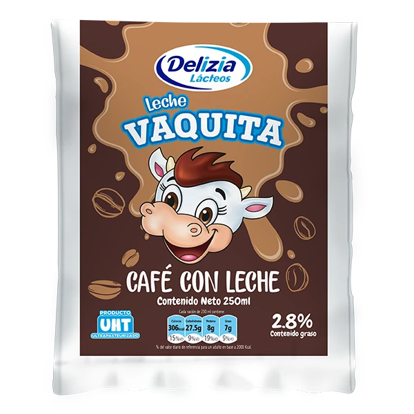 Leche Sachet 250 ml VAQUITA CAFE- Delizia 