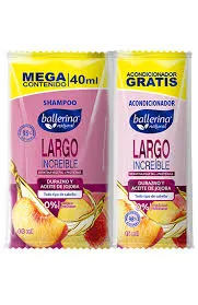 SHAMPOO BALLERINA LARGO INCREIBLE (durazno) x40ml