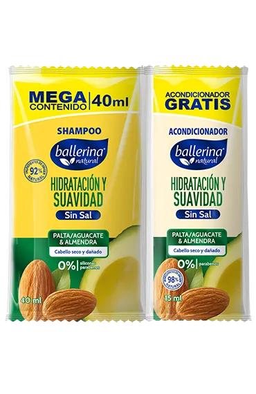 Shampoo BALLERINA + Acondicionador Palta & Almendras SIN SAL