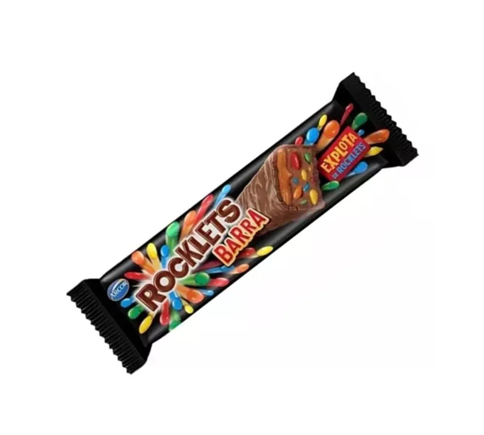 Barra De Chocolate Rocklets Confitado X 44G