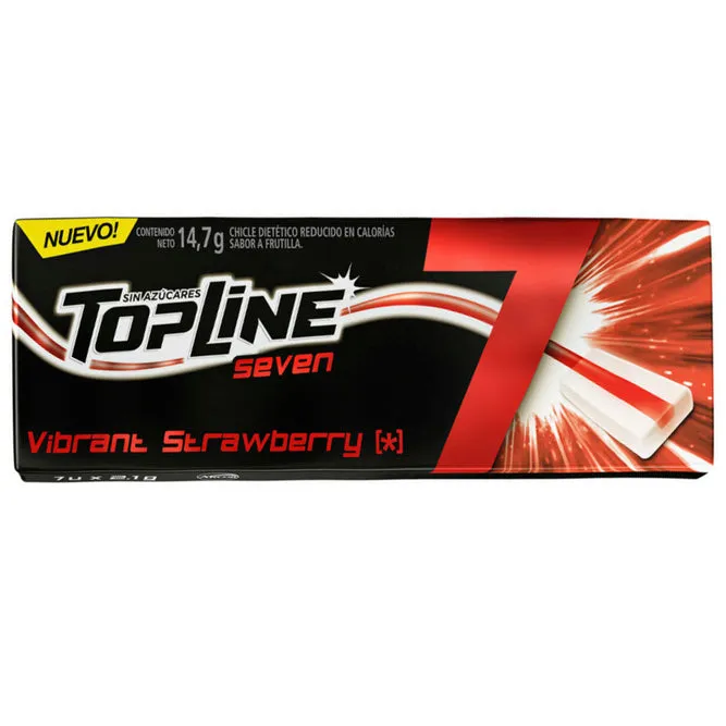 [1005111] Top Line Seven Chicle Vibrant Strawberry Arcor X 14G