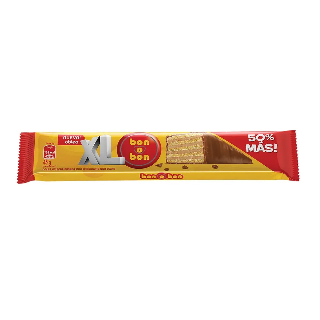 [1011013] Oblea Rellena Bon O Bon Xl Chocolate / Leche X 45G