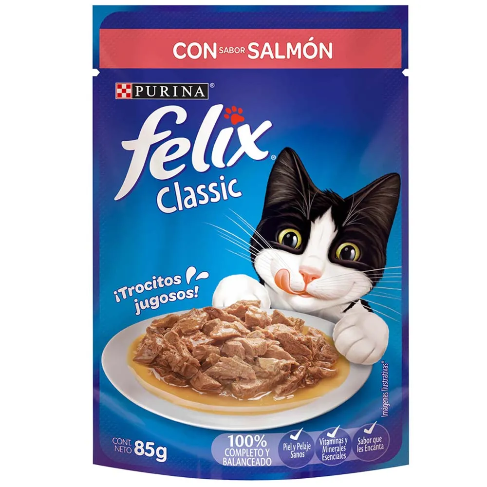 Alimento Húmedo para Gato FELIX Sabor Salmón Pouch 85g