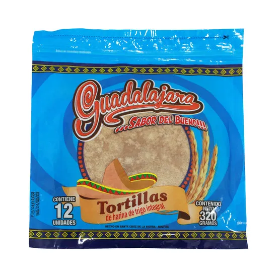 Tortillas Guadalajara Integral 320 gr 18cm