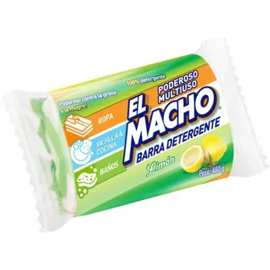 Barra Detergente El Macho Multiuso Limon X 480G