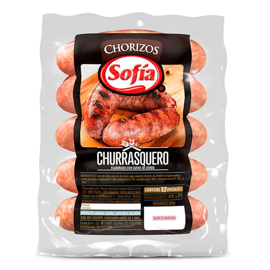 Chorizo Churrasquero Sofia al vacio 5 unidades