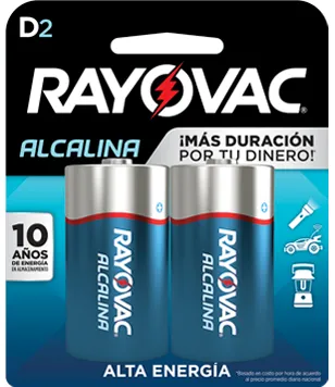 RAYOVAC PILAS ALCALINAS D x2