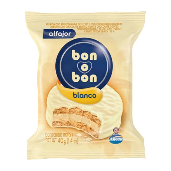 [1004305] Bon O Bon Alfajor Blanco X 40G