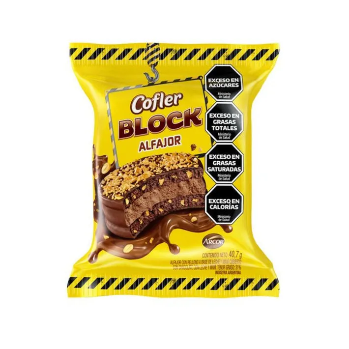 Alfajor Cofler Block Chocolate Con Mani X 40.7G