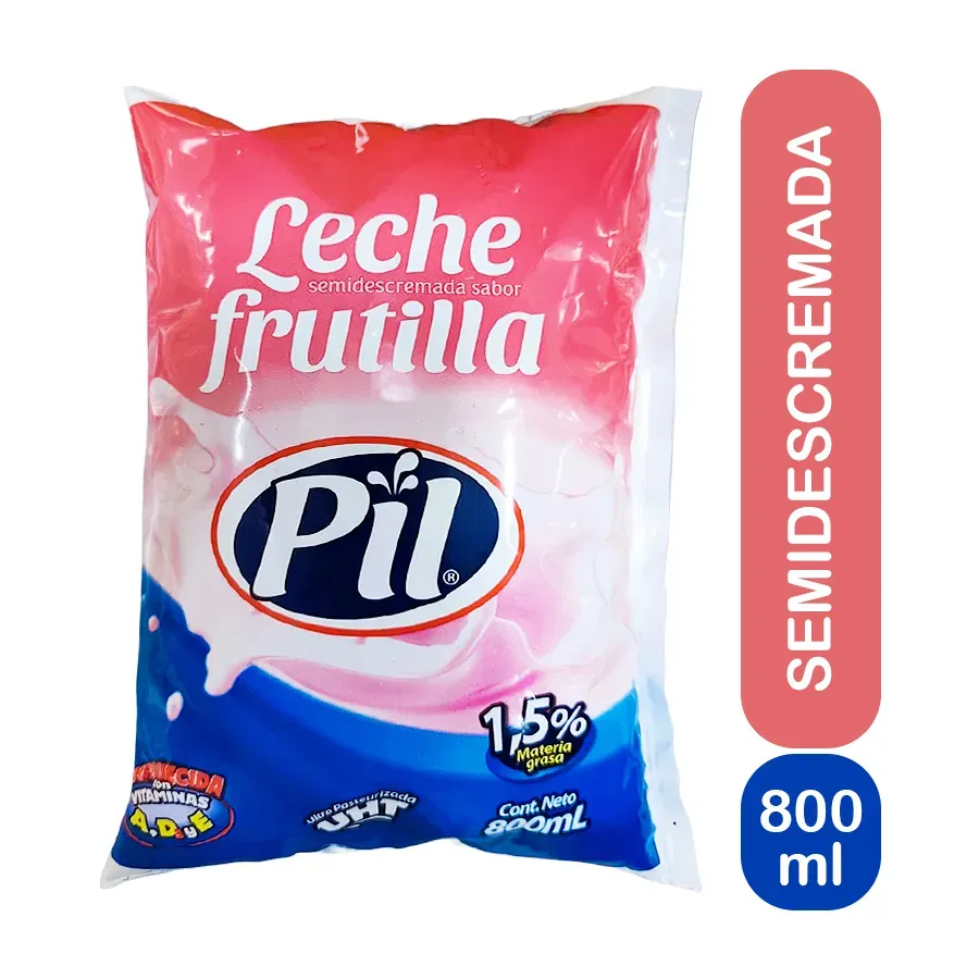 LECHE PIL FRUTILLA BOLSA 800ML