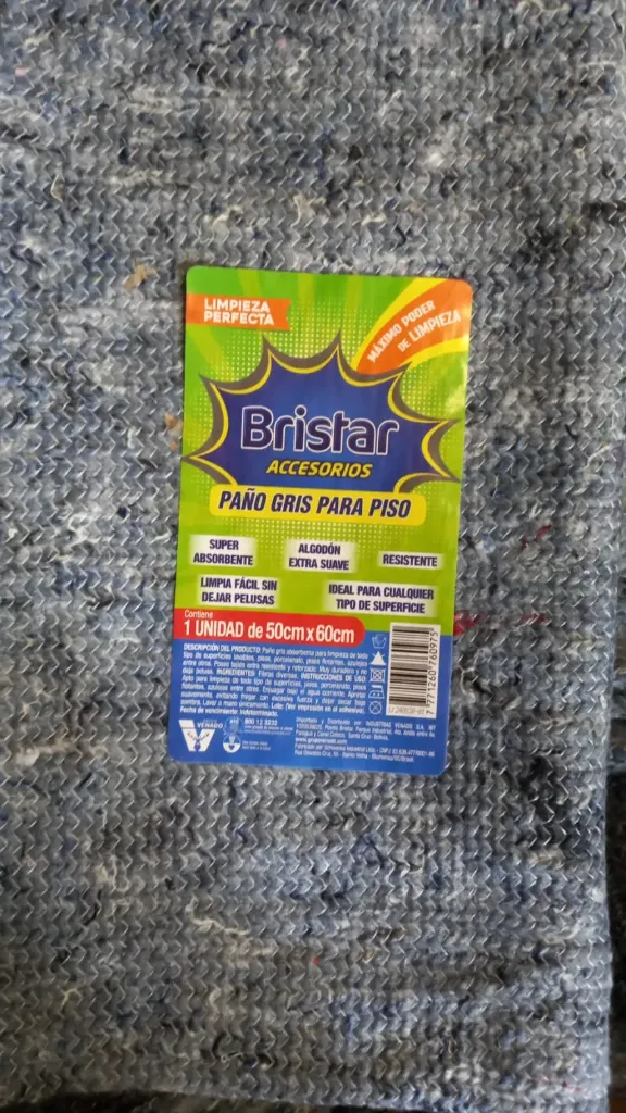 Paño Gris P/Piso Bristar 50*60cm