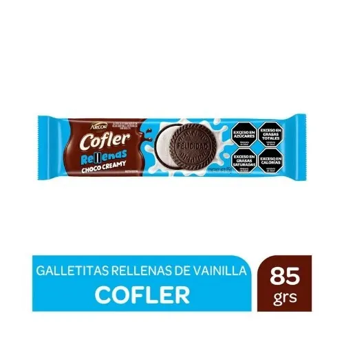 Galletas Arcor Cofler Rellenas Choco Creamy X 85G