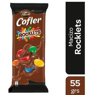 Cofler Rocklets Chocolate Con Leche Confitado X 55 Gr