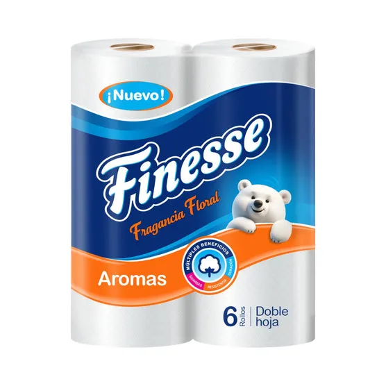 Papel Higiénico Finesse Aromas Doble Hoja X 6 Rollos