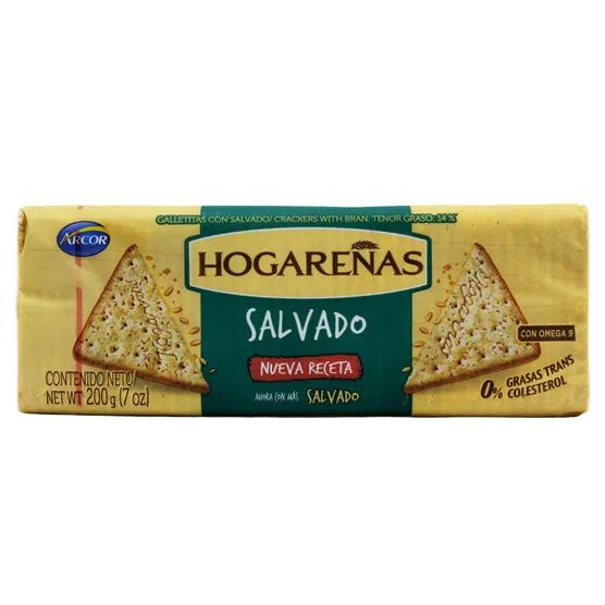 Galleta Arcor Hogareña Salvado 200 gr