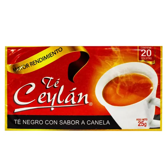 Te Ceylan Negro Sabor Canela X 20 Unidades