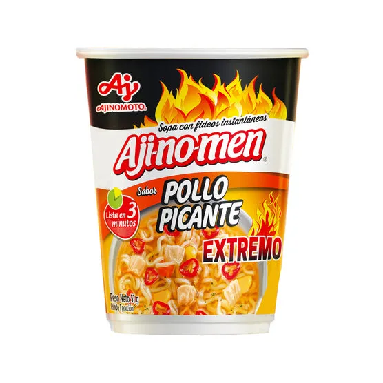 Sopa instantánea Ajinomen en vaso Sabor Pollo picante 51g