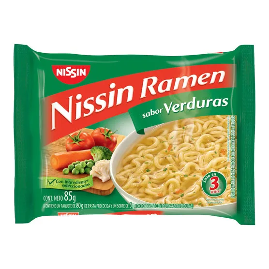Ramen Nissin Sabor Verduras Bolsa X 85G