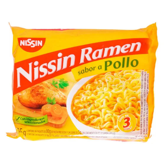 Ramen Nissin Sabor Pollo Bolsa X 85G