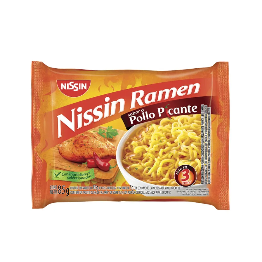 Ramen Nissin Sabor Pollo Picante Bolsa X 85G