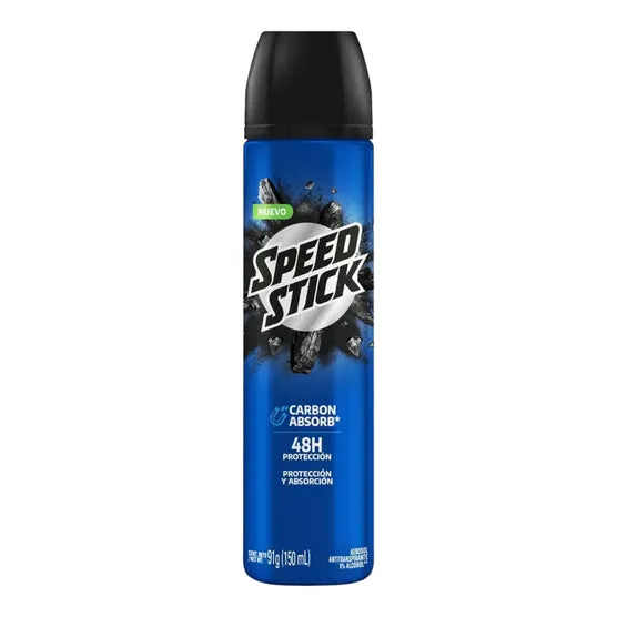 Desodorante En Aerosol Speed Stick Carbon Absorbente X 150Ml