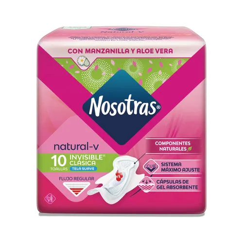 Toallitas Femeninas Nosotras Clásica Invisible X 8 Unidades