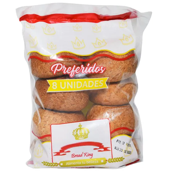 Bread King Preferidos Pan Integral Empaquetado X 8 Unidades