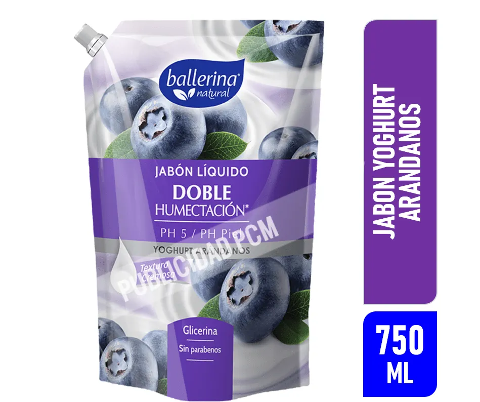 BALLERINA Jabón Yoghurt y Arándanos 750ML