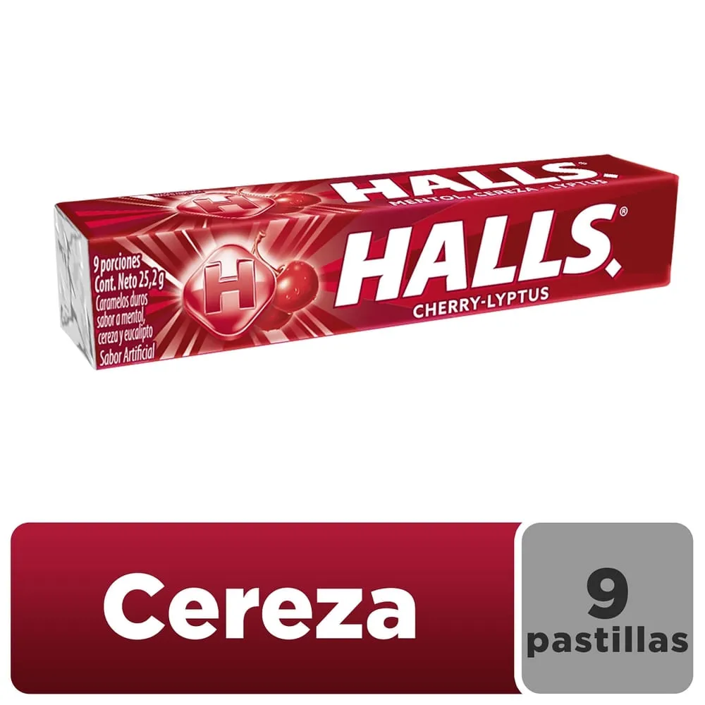 Caramelo Halls Cereza Lyptus  x 9 unds