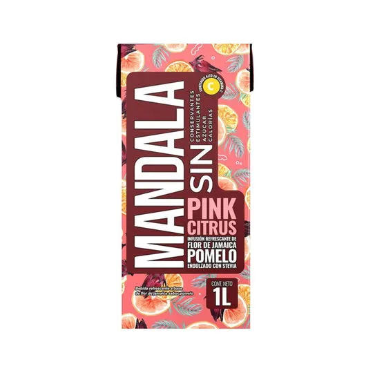 [409115] Infusión Refrigerada Mandala Pink Citrus Pomelo Tetra X 1 Lt