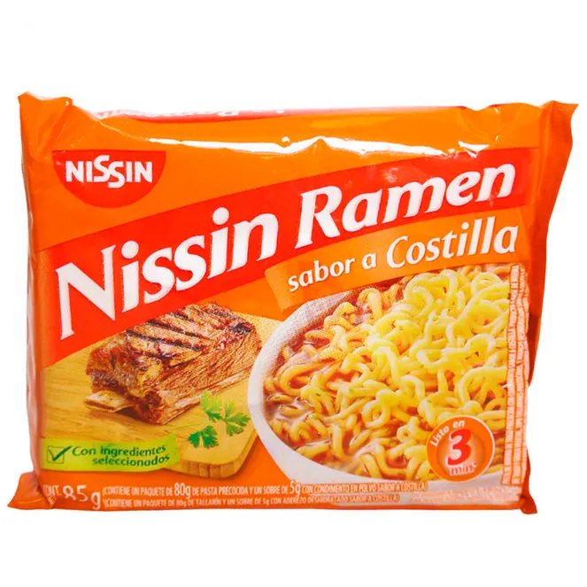 Ramen Nissin Sabor Costilla Bolsa X 85G 