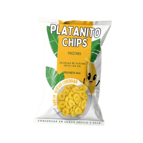 [33020340] Platanito Chips  Sabor Cheddar Pinzones X 40G