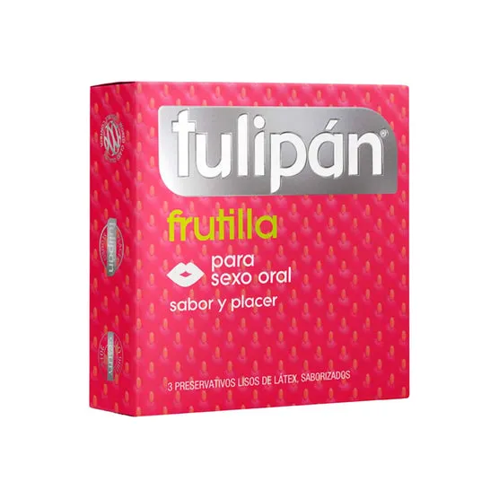 Preservativo Tulipan Frutilla X 3 Unidades 