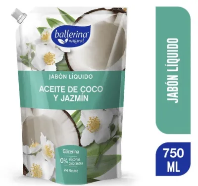BALLERINA Jabón Líquido Aceite De Coco y Jazmín 750ML