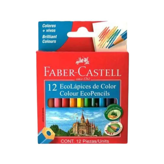  Ecolapices Colores Faber Castell Escolar X 12 Unidades