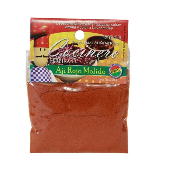 Ají Rojo Molido Cocinero Bolsa X 30/50G