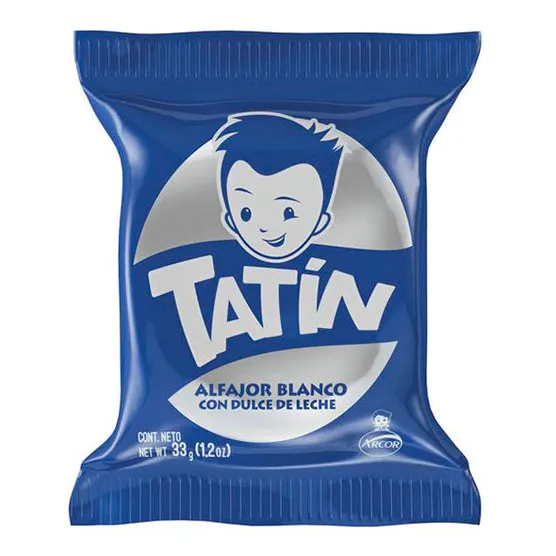 Arcor Tatin Alfajor Blanco Con Dulce De Leche X 33G