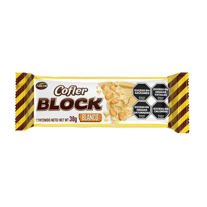 Cofler Block Chocolate Blanco Con Mani Arcor X 38G