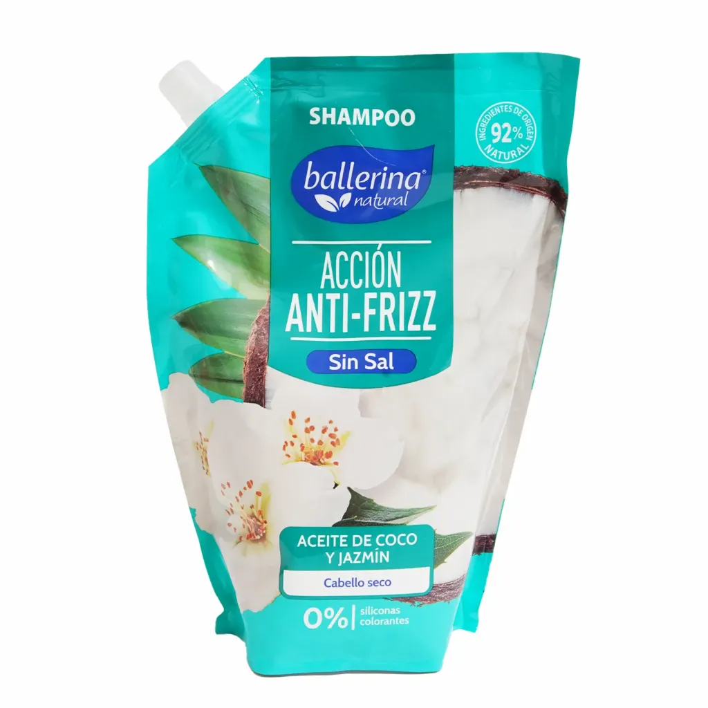 [010564] Shampoo De Cabello Sin Sal Con Aceite De Coco Y Jazmín Doy Pack BALLERINA 900 Ml