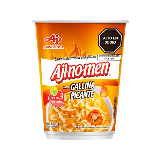 Sopa Instantánea Ajinomen Gallina Picante En Vaso X 51G